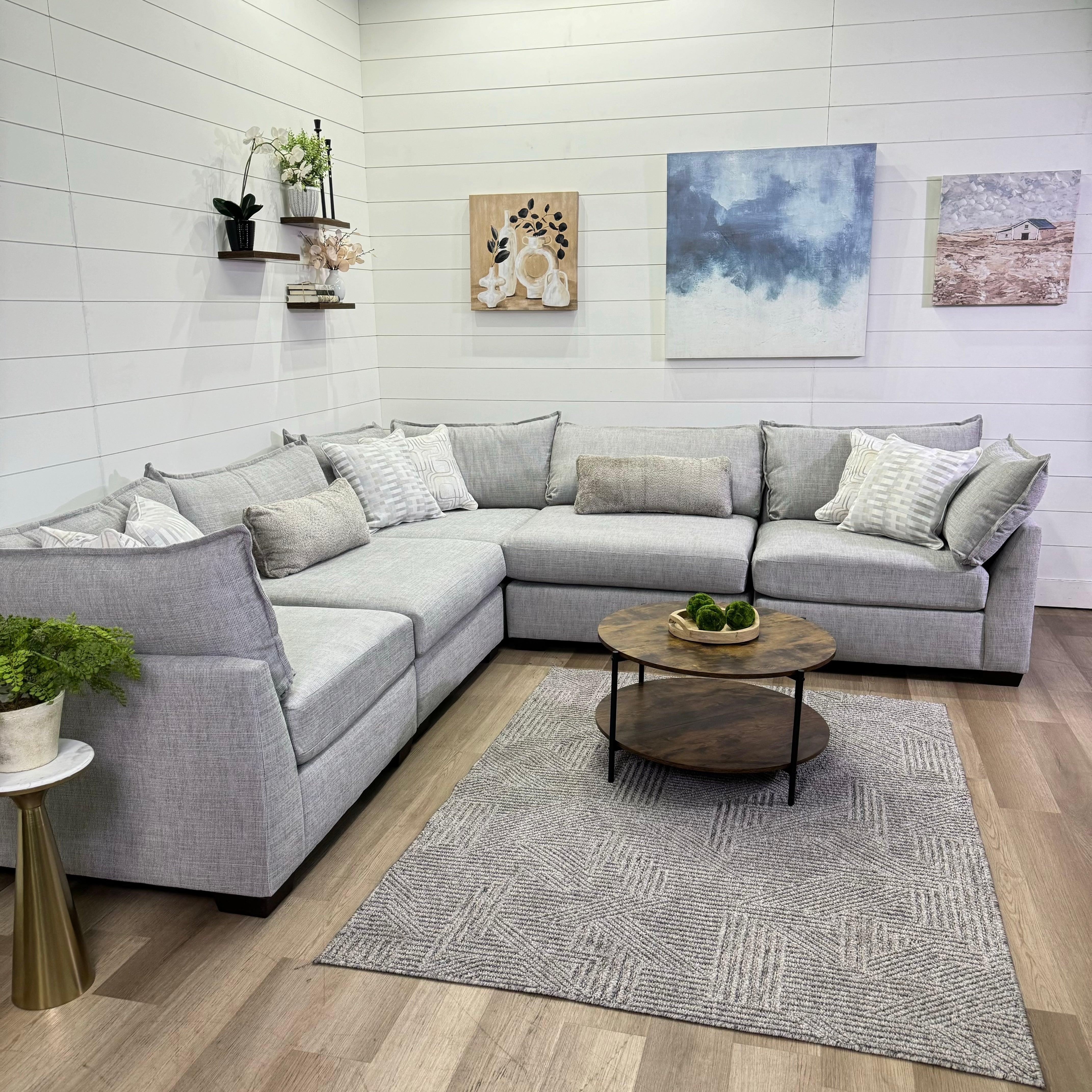 The Lounge Modular 6 Piece Sectional In Beige