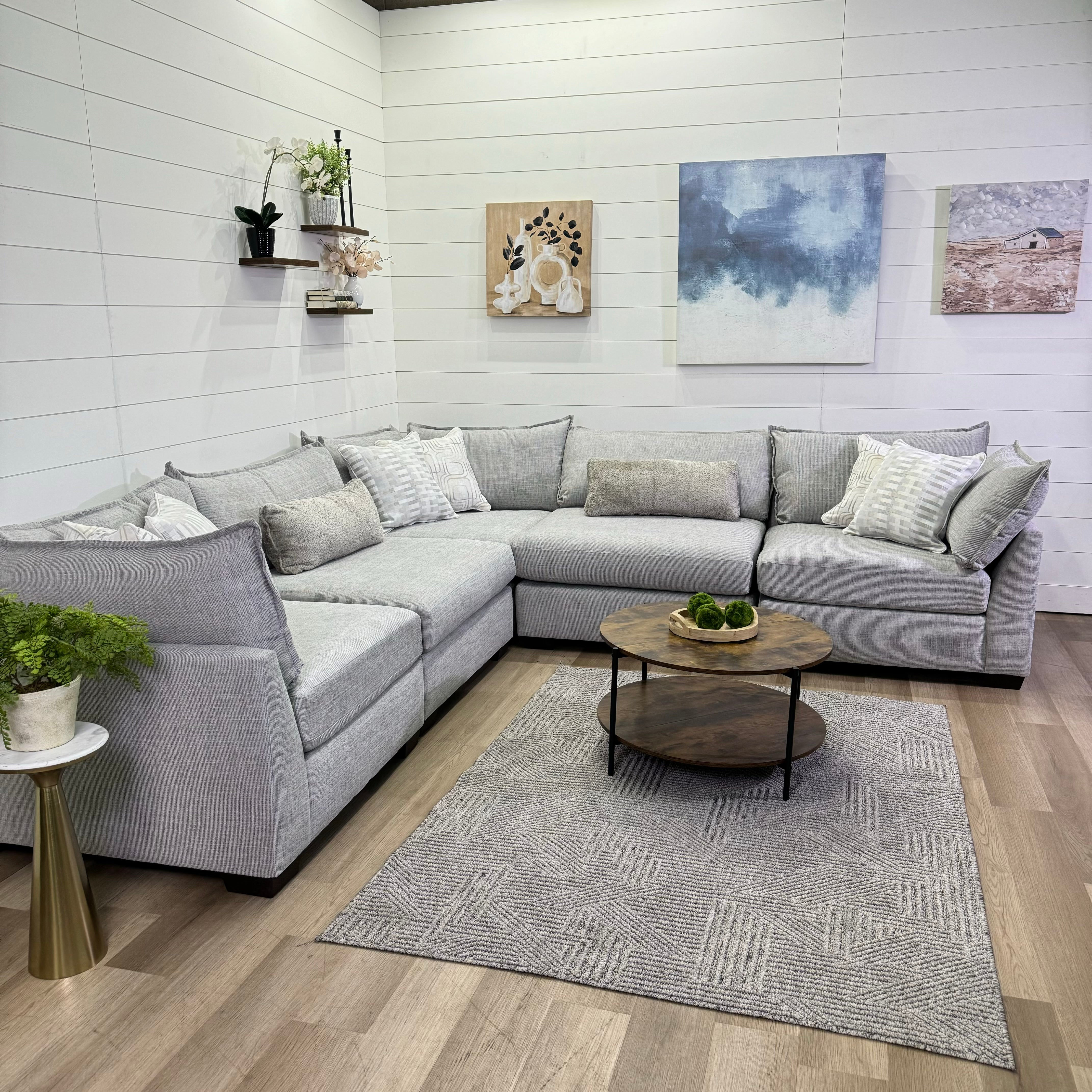 The Lounge Modular 6 Piece Sectional In Beige
