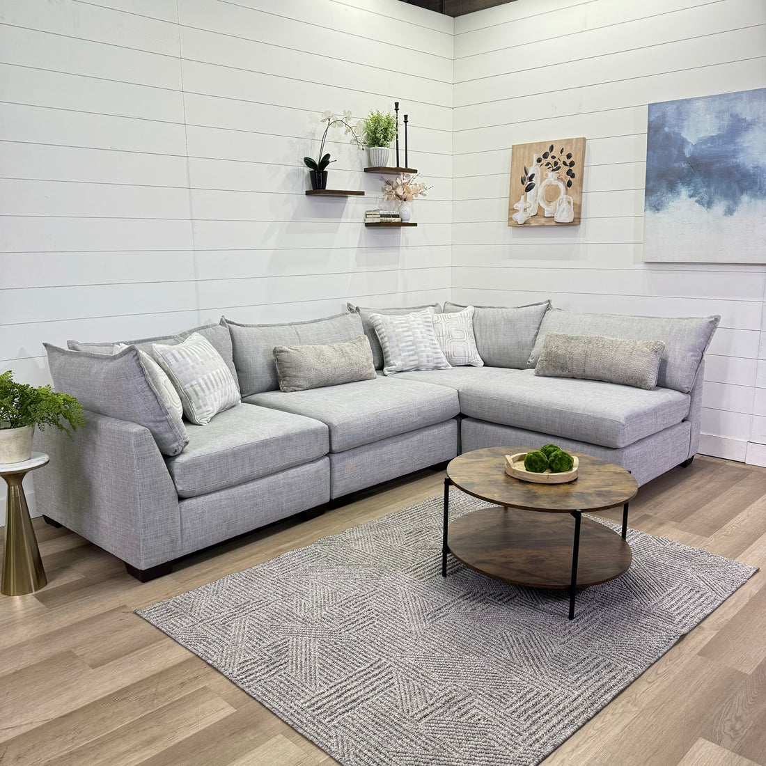 The Lounge Modular 5 Piece Sectional In Beige