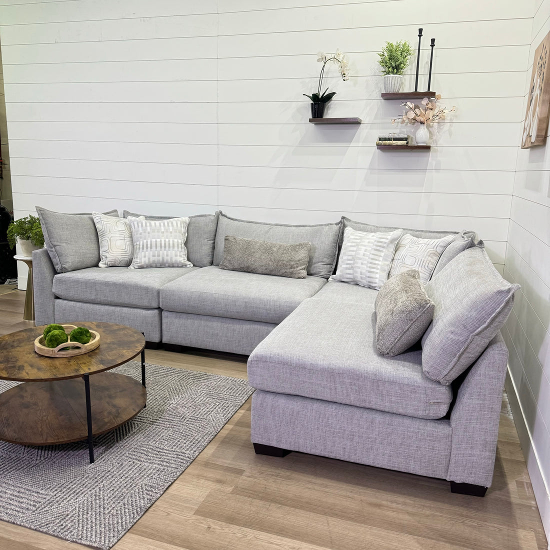 The Lounge Modular 5 Piece Sectional In Beige