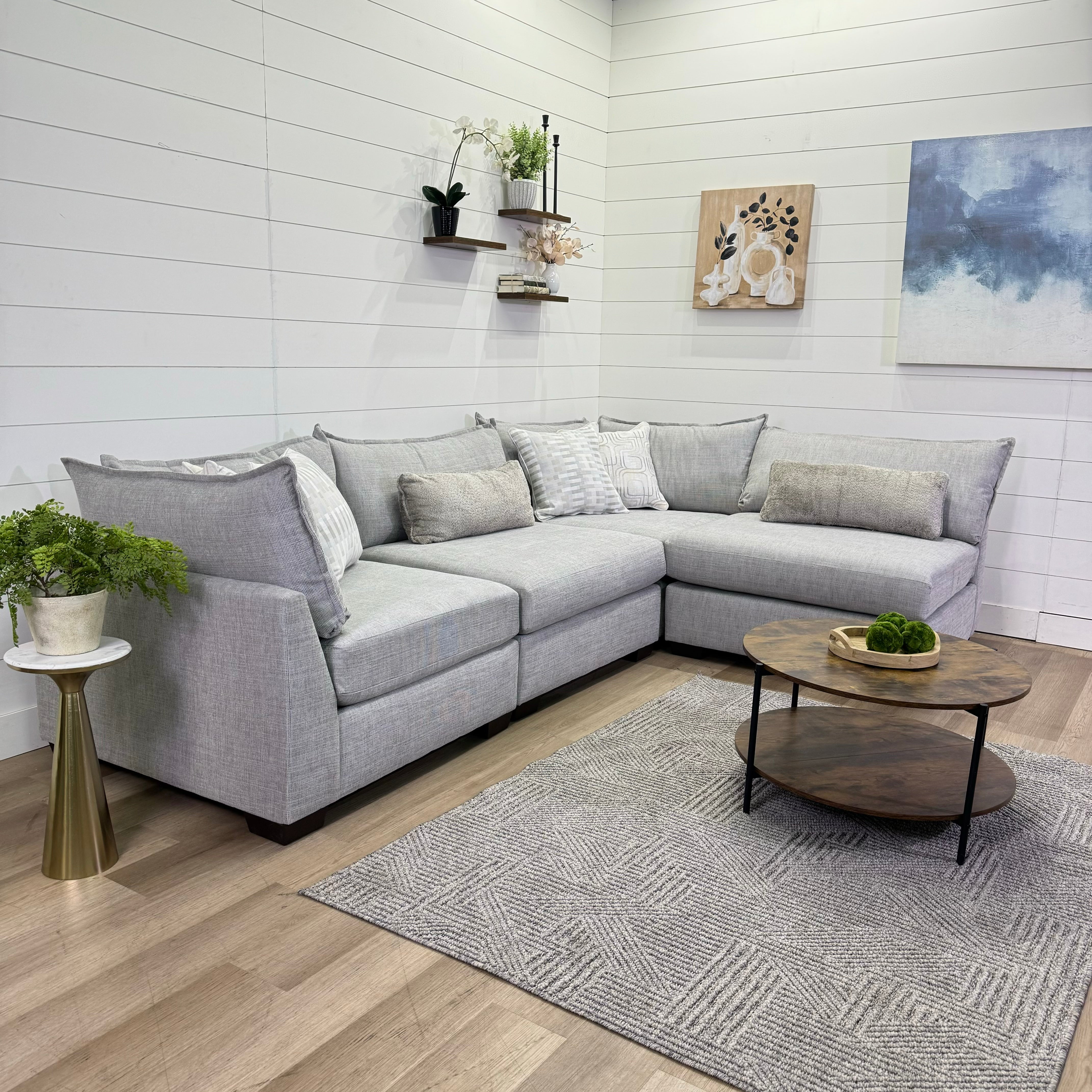 The Lounge Modular 5 Piece Sectional In Beige