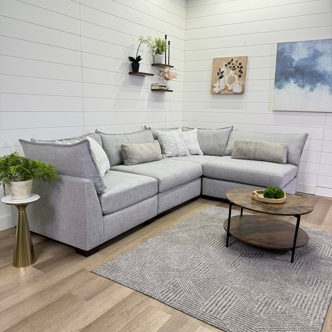 The Lounge Modular 5 Piece Sectional In Beige