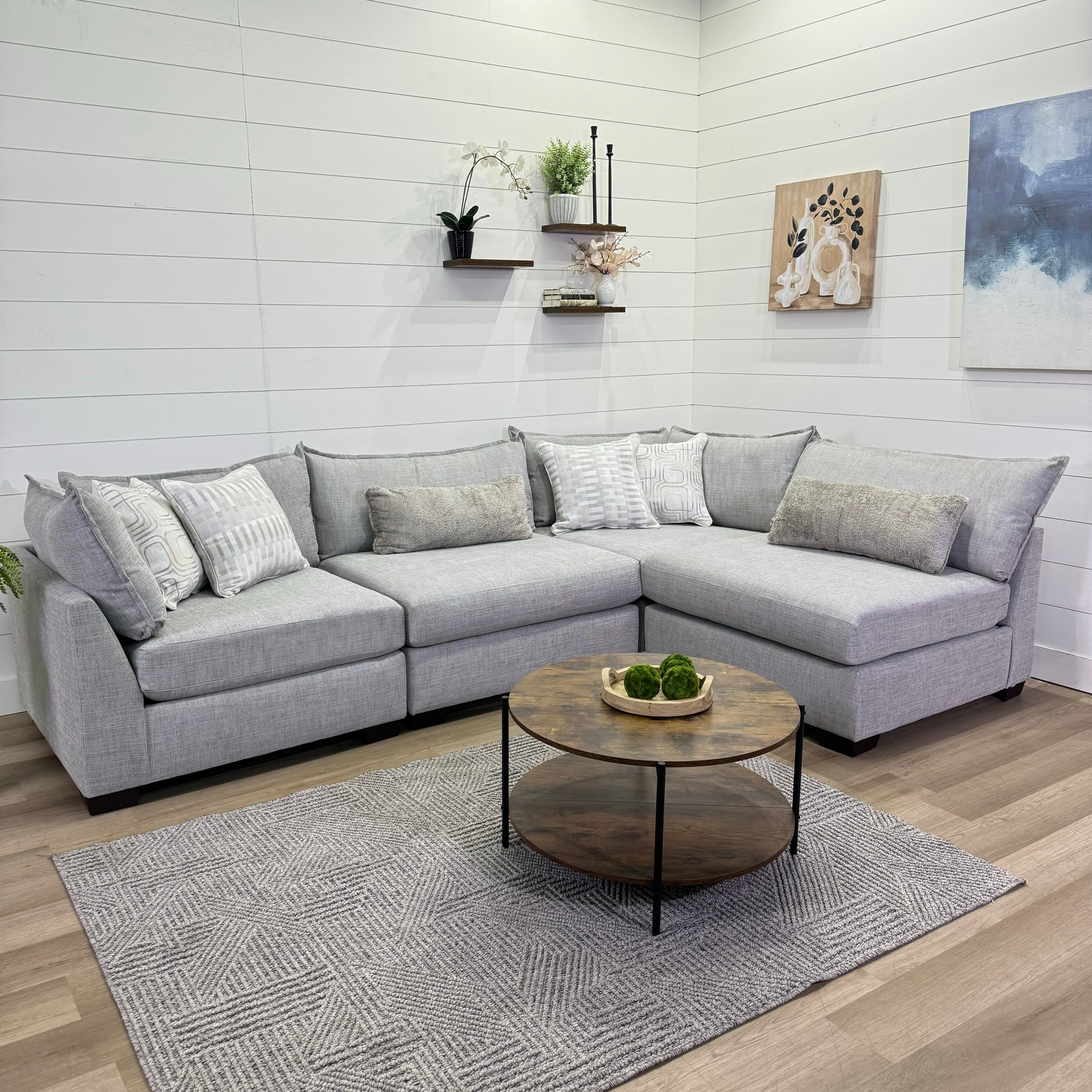 The Lounge Modular 5 Piece Sectional In Beige