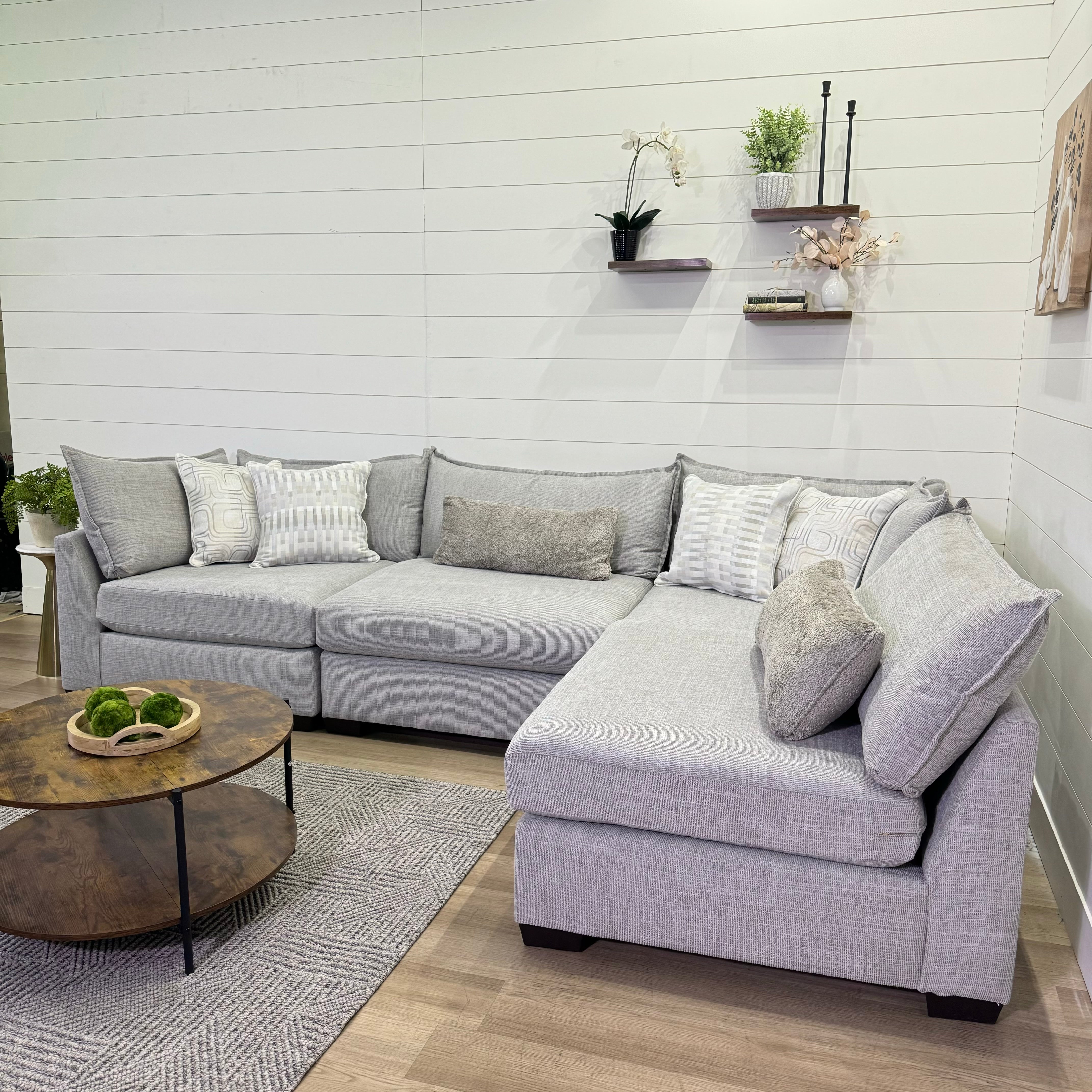 The Lounge Modular 5 Piece Sectional In Beige