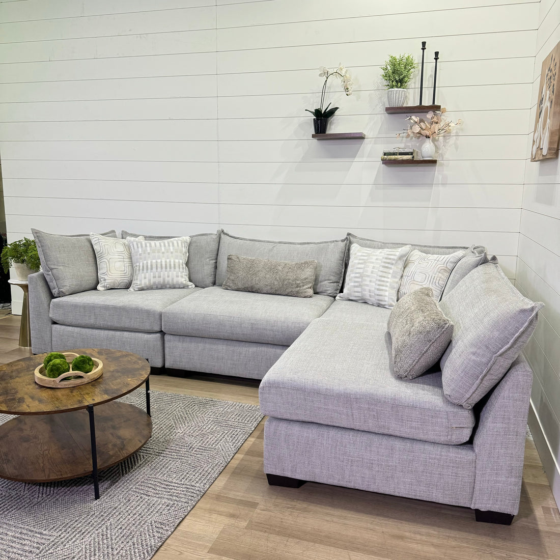 The Lounge Modular 5 Piece Sectional In Beige