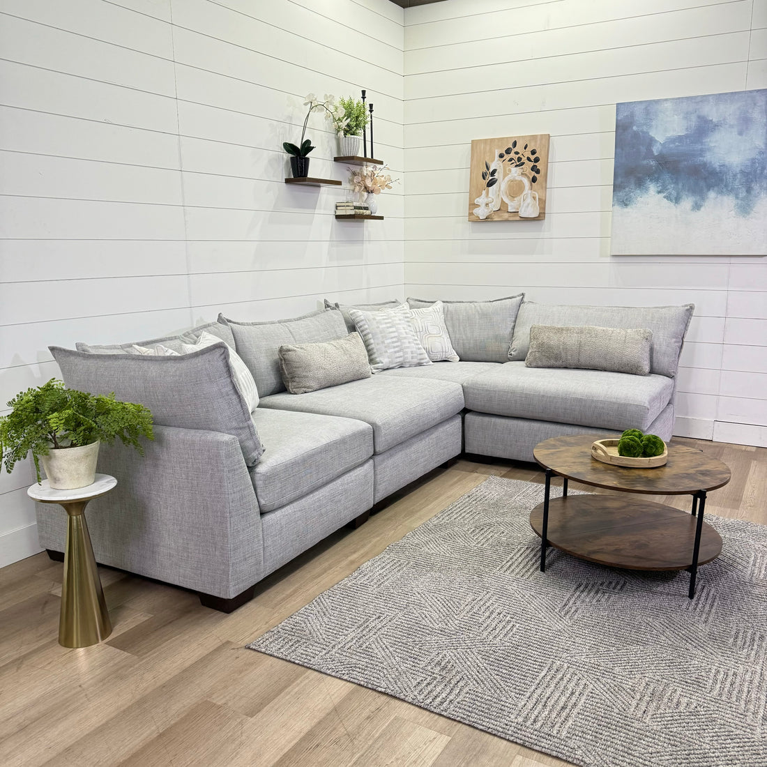 The Lounge Modular 5 Piece Sectional In Beige