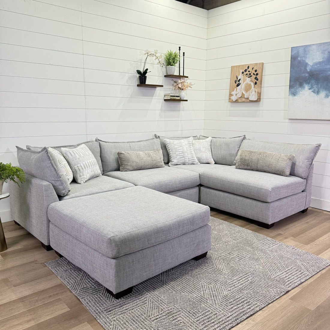 The Lounge Modular 5 Piece Sectional In Beige