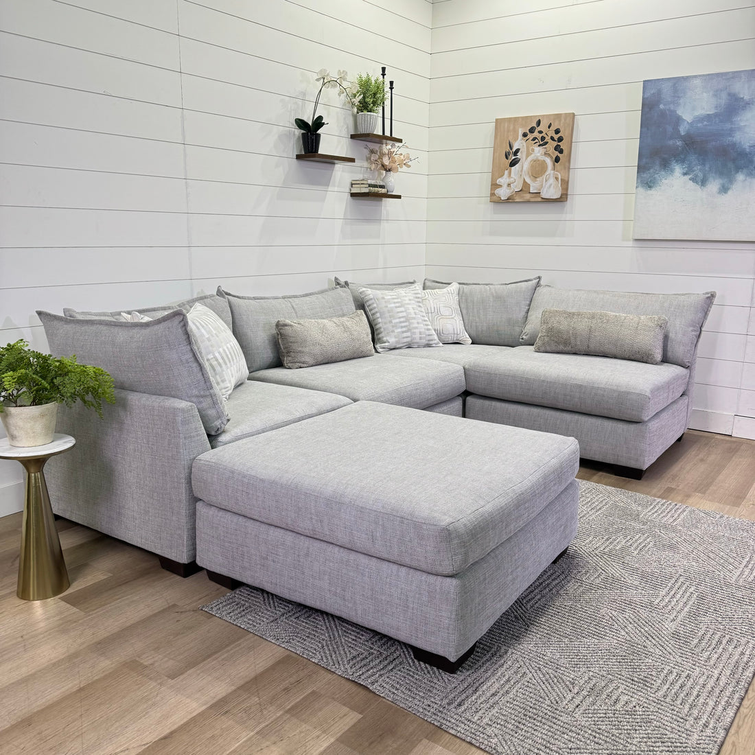 The Lounge Modular 5 Piece Sectional In Beige