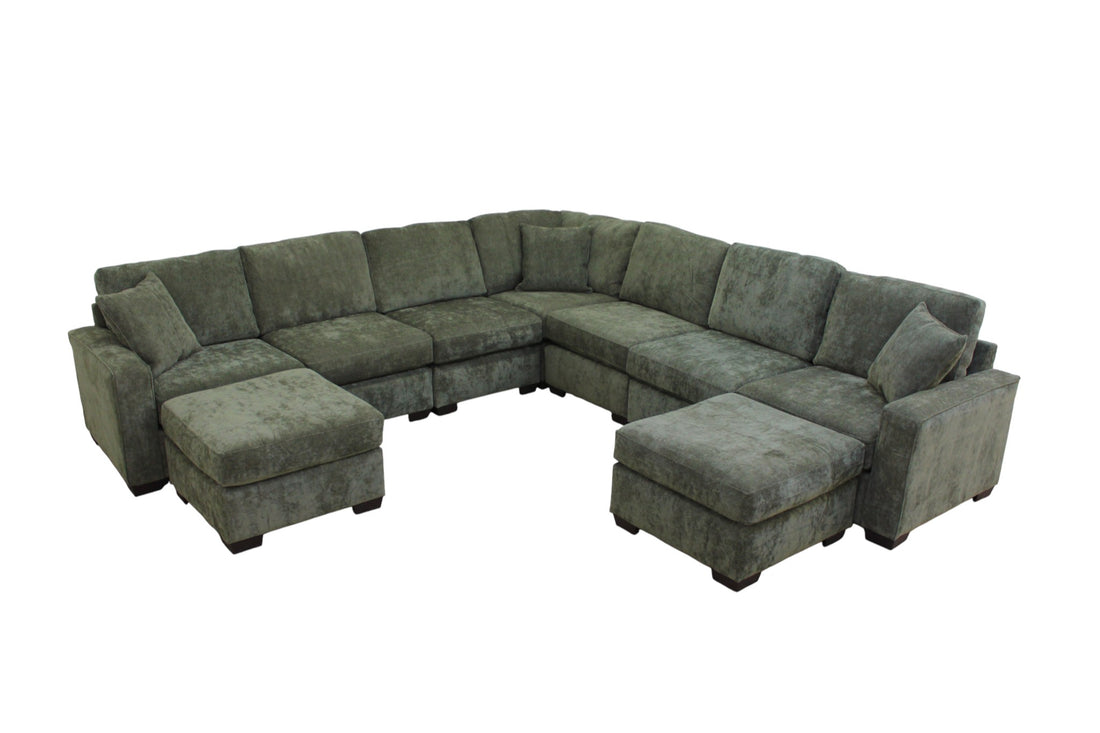 Haven Modular Sectional In Forest Green (Customizable)