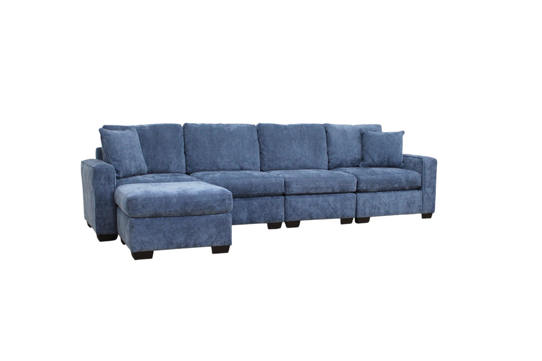 Haven Modular Sectional In Slate Blue (Customizable)