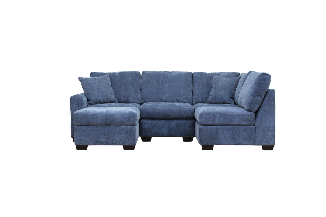 Haven Modular Sectional In Slate Blue (Customizable)