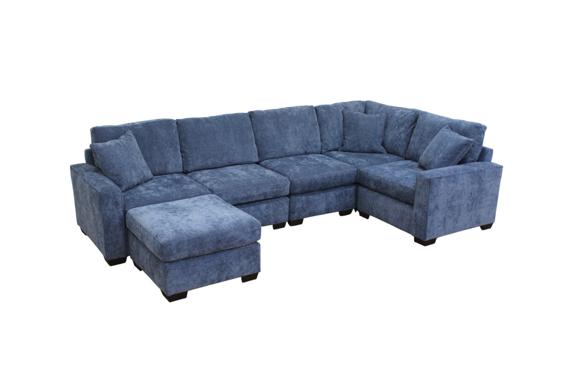 Haven Modular Sectional In Slate Blue (Customizable)