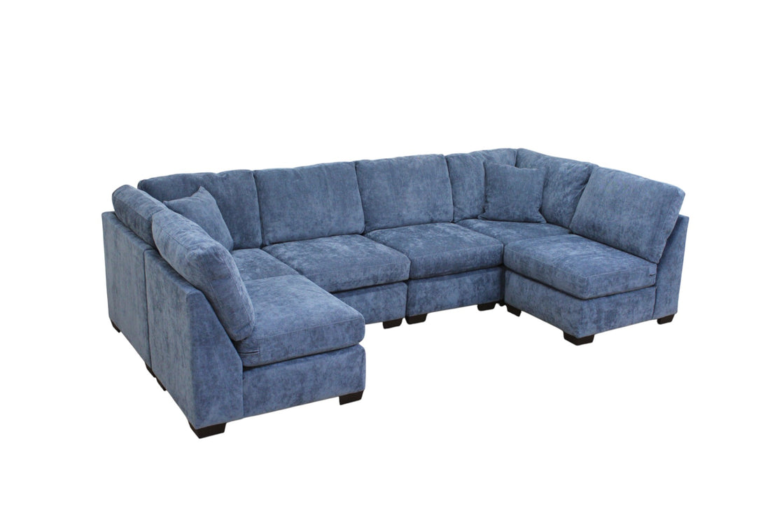 Haven Modular Sectional In Slate Blue (Customizable)