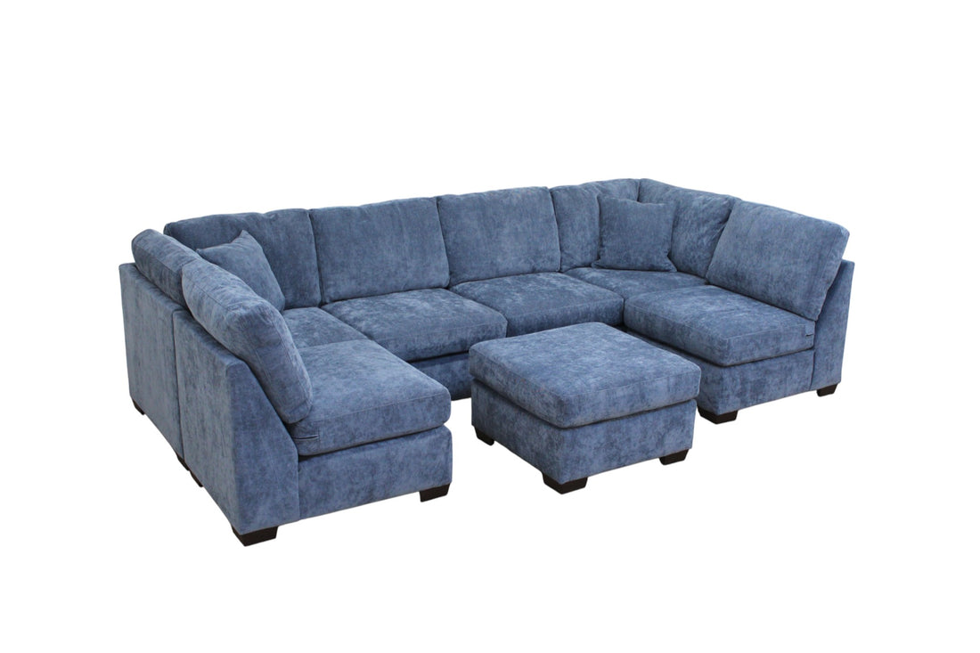Haven Modular Sectional In Slate Blue (Customizable)