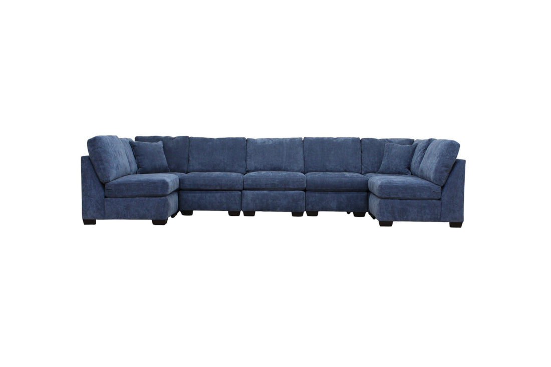 Haven Modular Sectional In Slate Blue (Customizable)