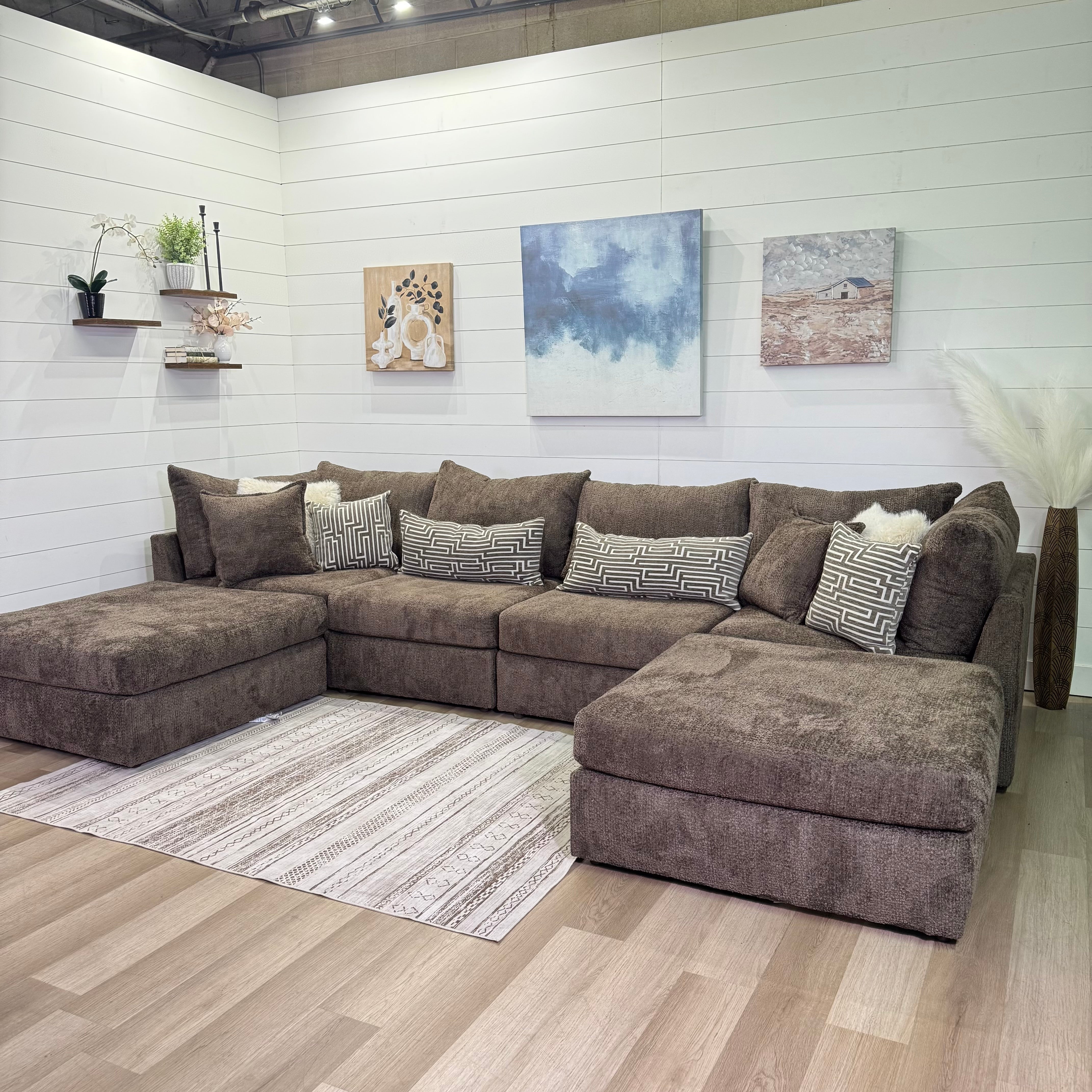 Bennet Modular Chocolate Sectional Double Trouble