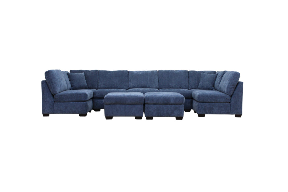 Haven Modular Sectional In Slate Blue (Customizable)