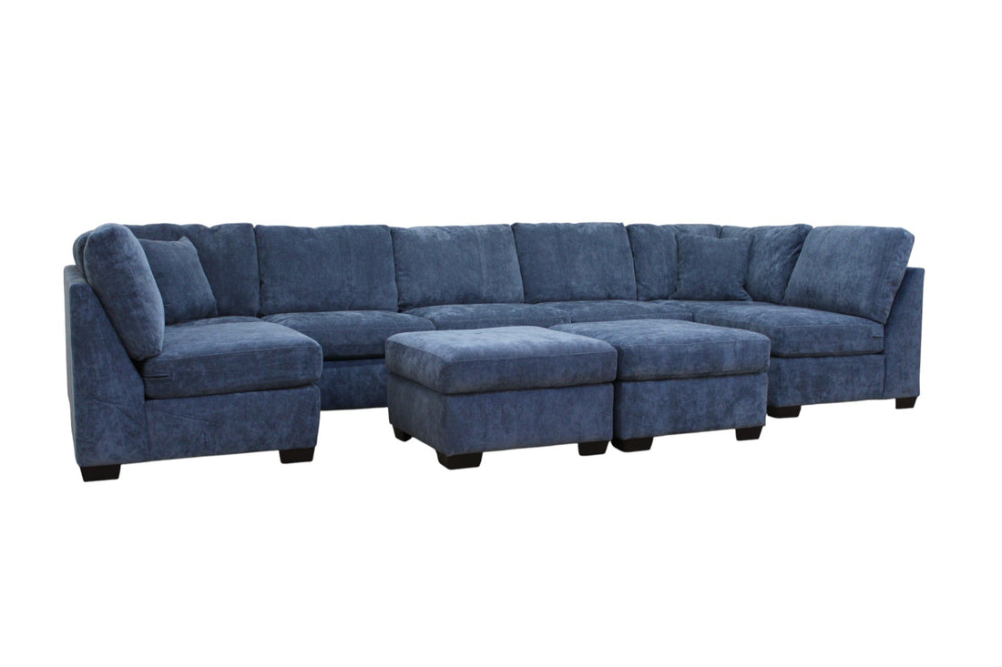 Haven Modular Sectional In Slate Blue (Customizable)