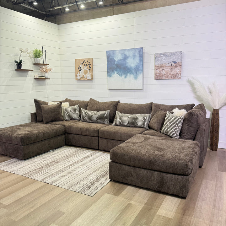 Bennet Modular Chocolate Sectional Double Trouble