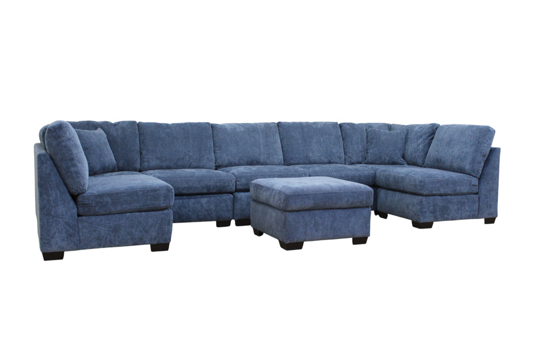 Haven Modular Sectional In Slate Blue (Customizable)