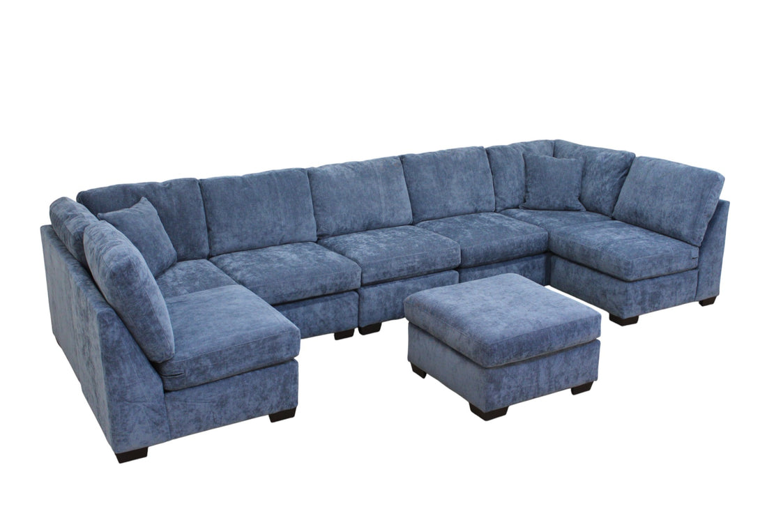 Haven Modular Sectional In Slate Blue (Customizable)