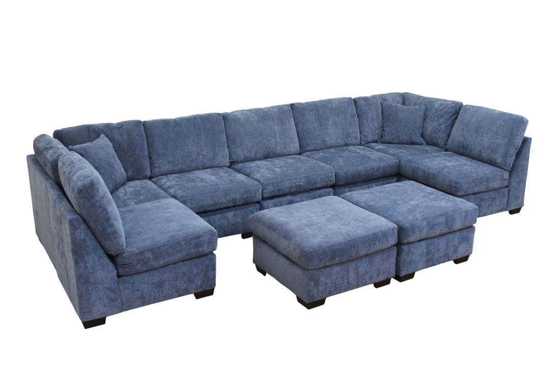 Haven Modular Sectional In Slate Blue (Customizable)