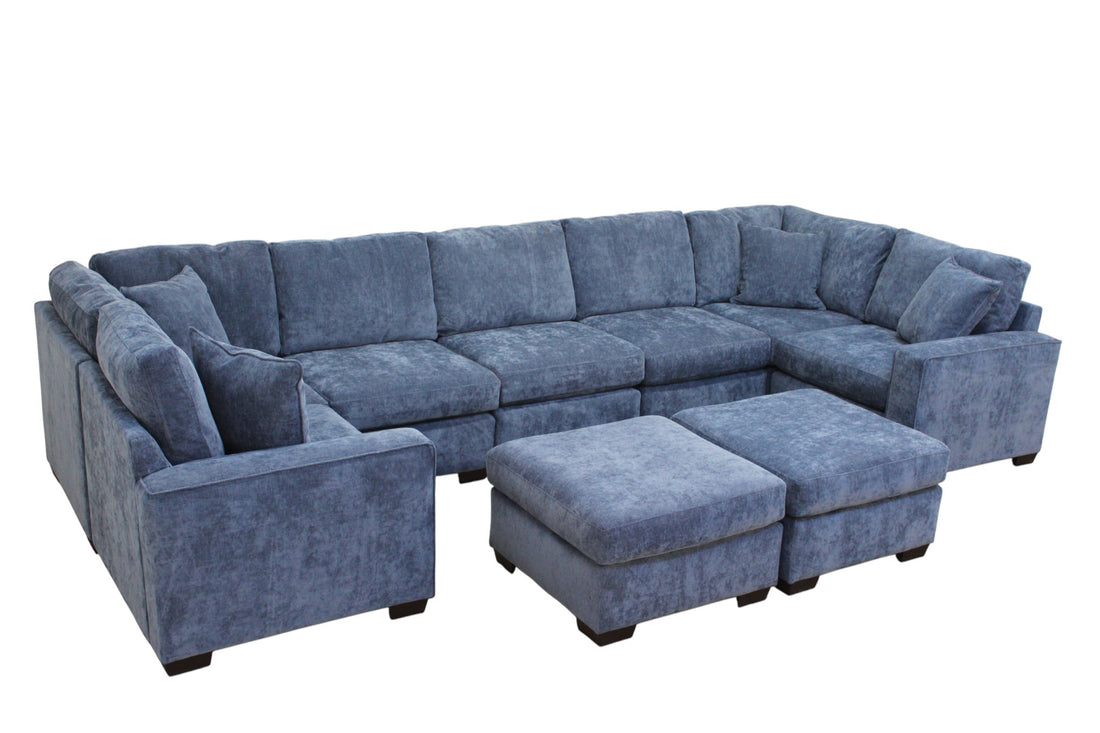 Haven Modular Sectional In Slate Blue (Customizable)