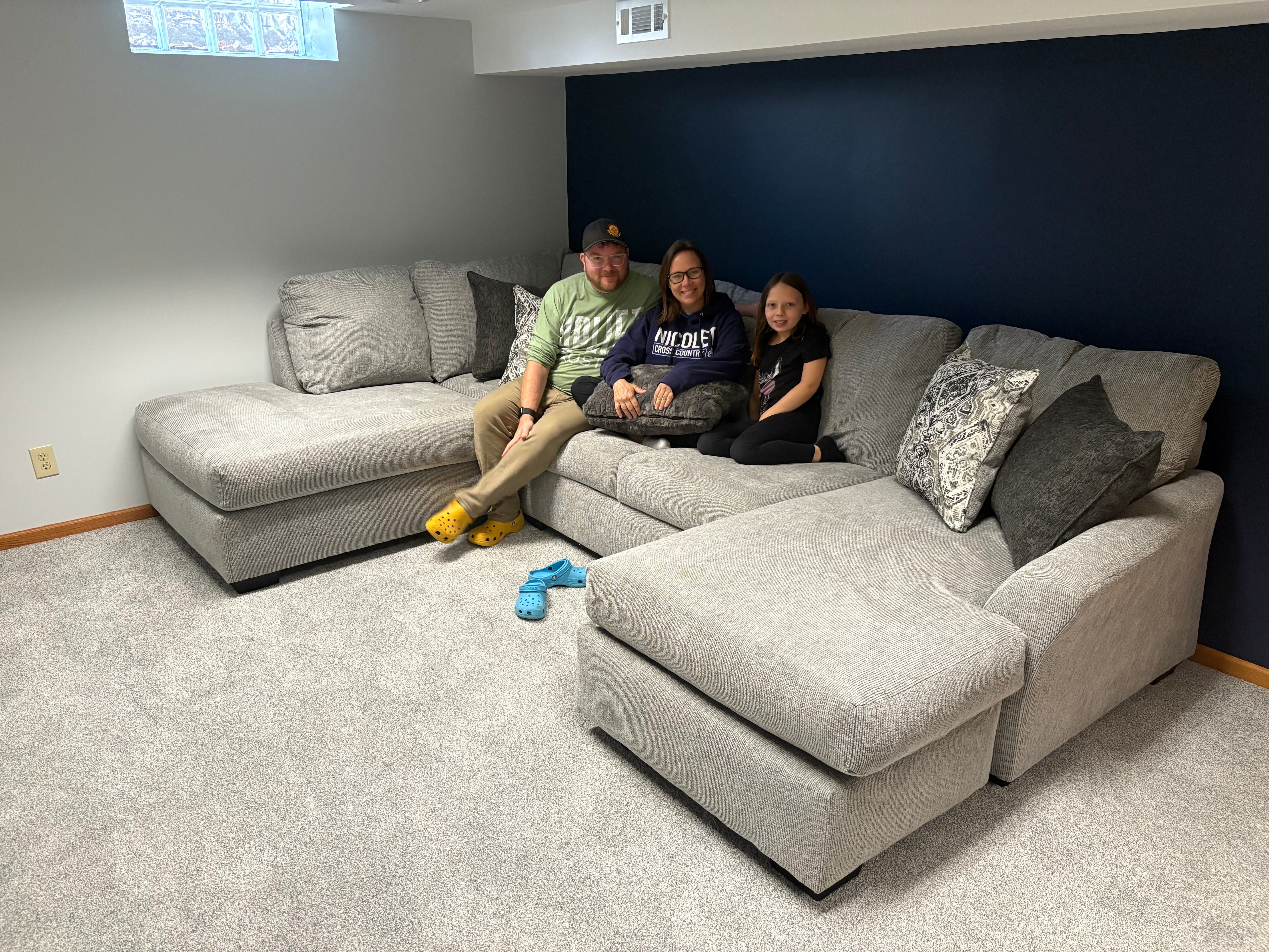 Brayden Double Chaise Sectional In Gray