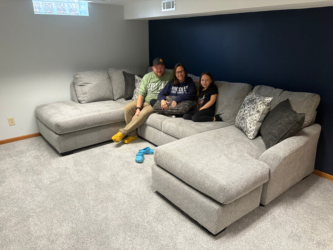 Brayden Double Chaise Sectional In Gray