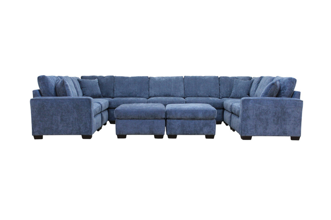 Haven Modular Sectional In Slate Blue (Customizable)