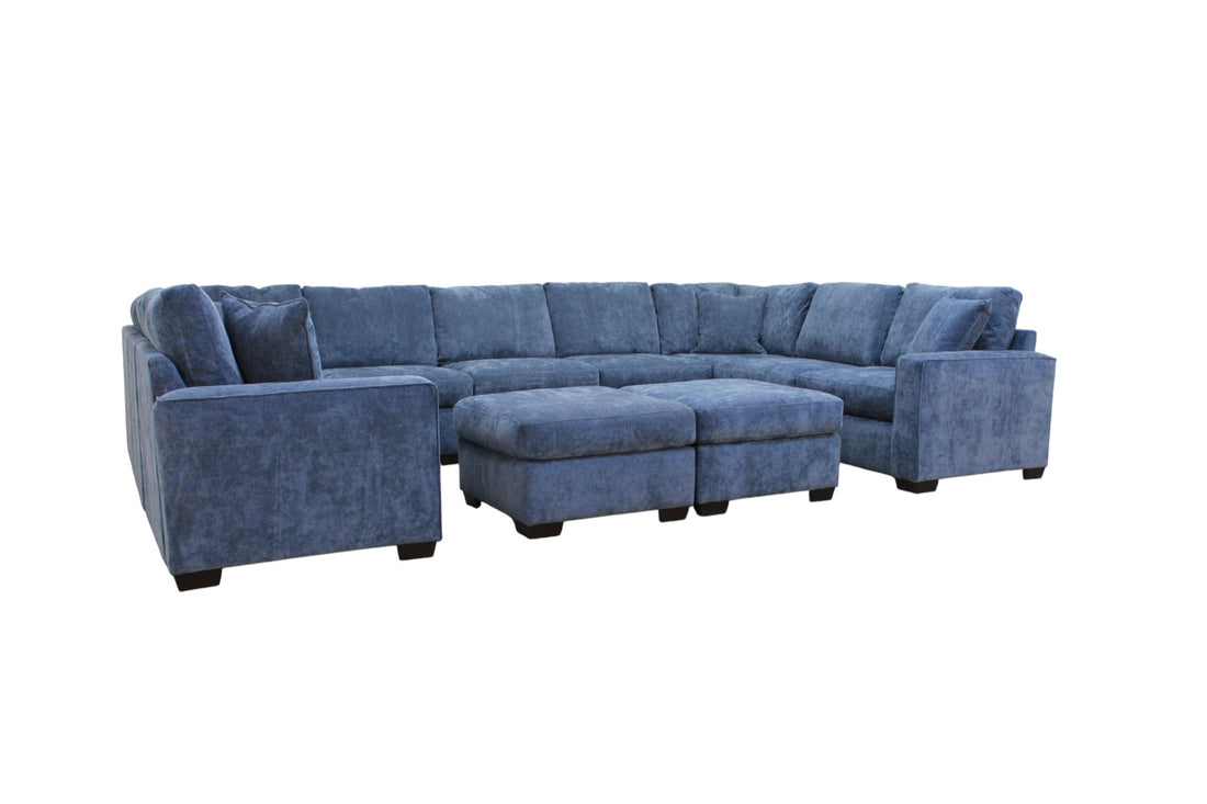 Haven Modular Sectional In Slate Blue (Customizable)
