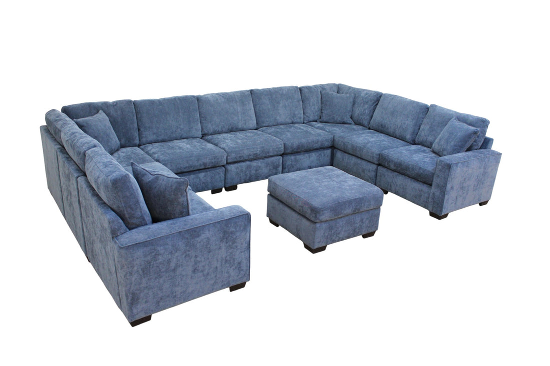 Haven Modular Sectional In Slate Blue (Customizable)
