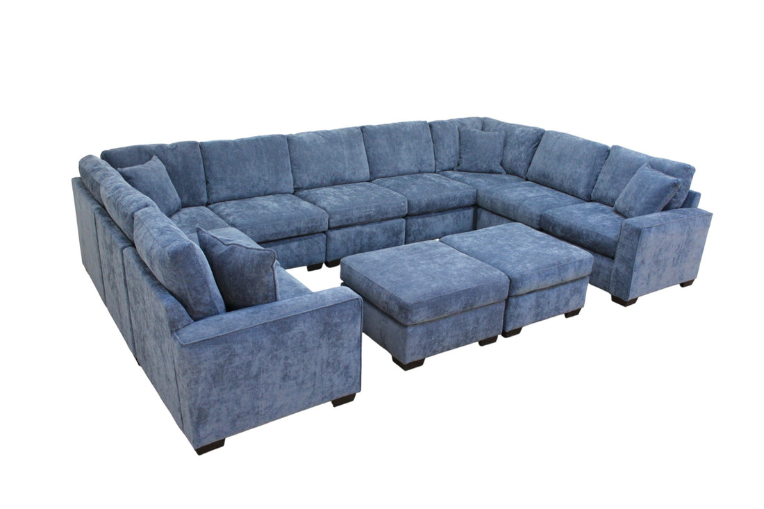 Haven Modular Sectional In Slate Blue (Customizable)