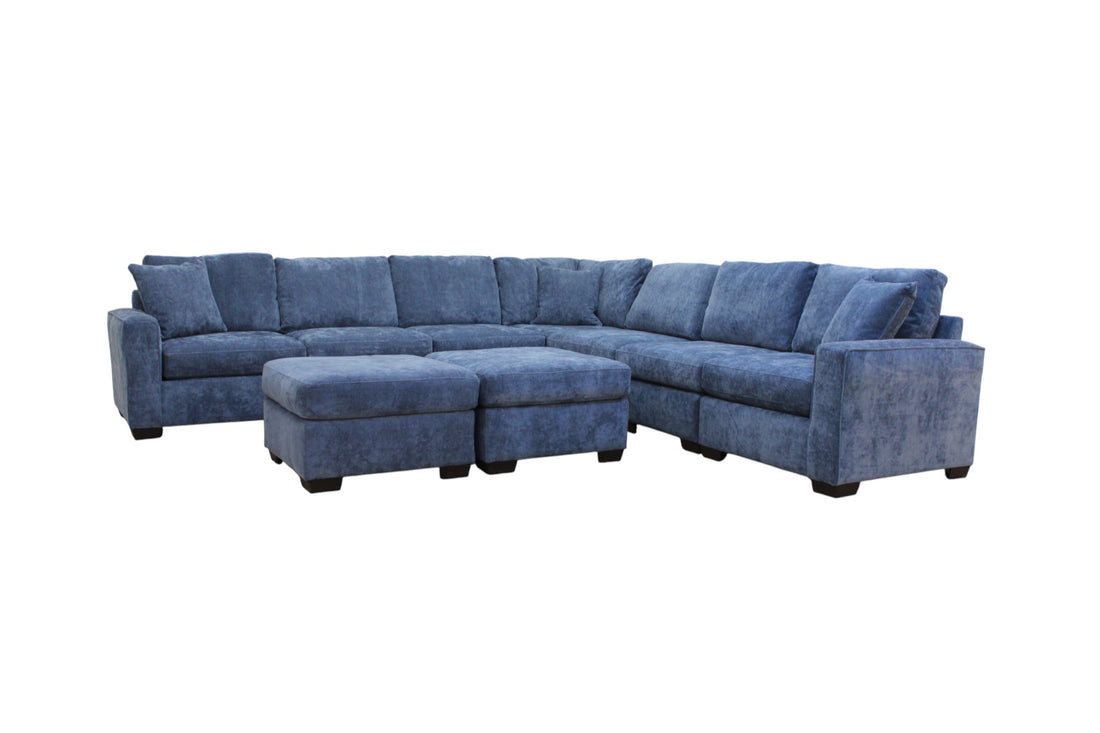 Haven Modular Sectional In Slate Blue (Customizable)