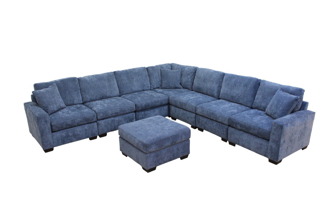 Haven Modular Sectional In Slate Blue (Customizable)