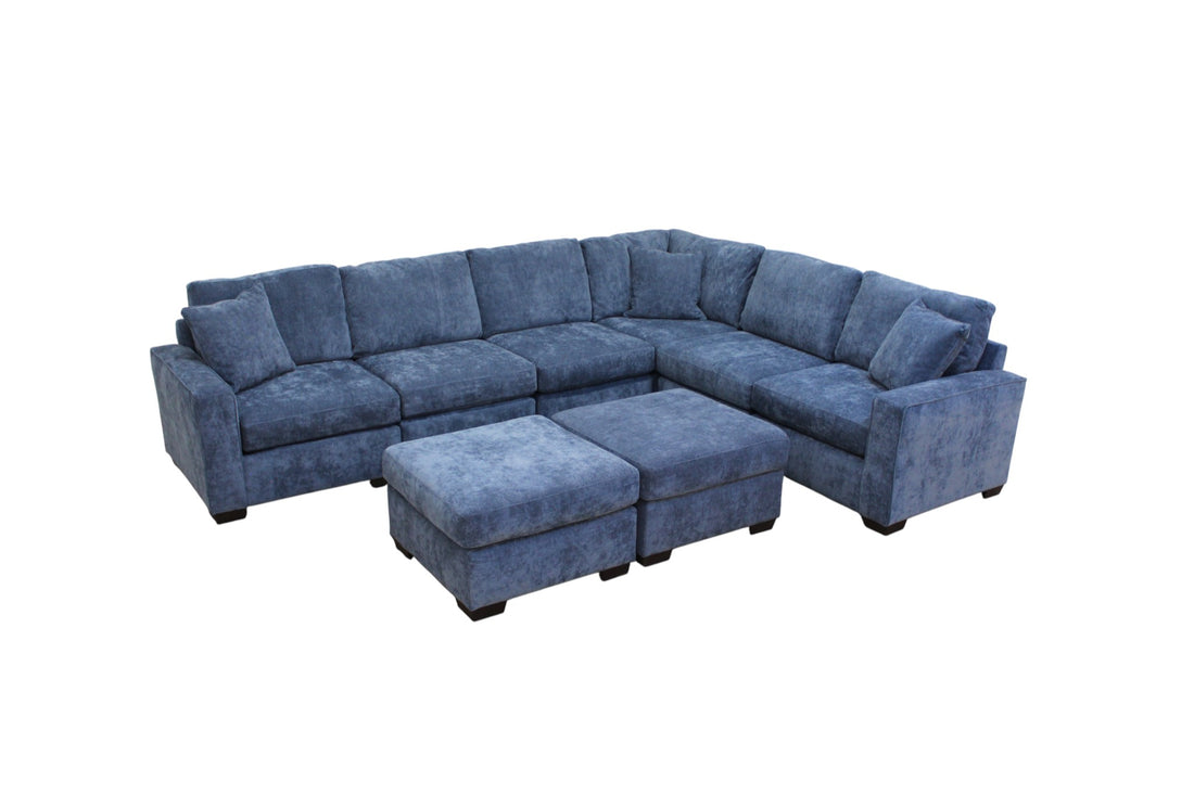 Haven Modular Sectional In Slate Blue (Customizable)