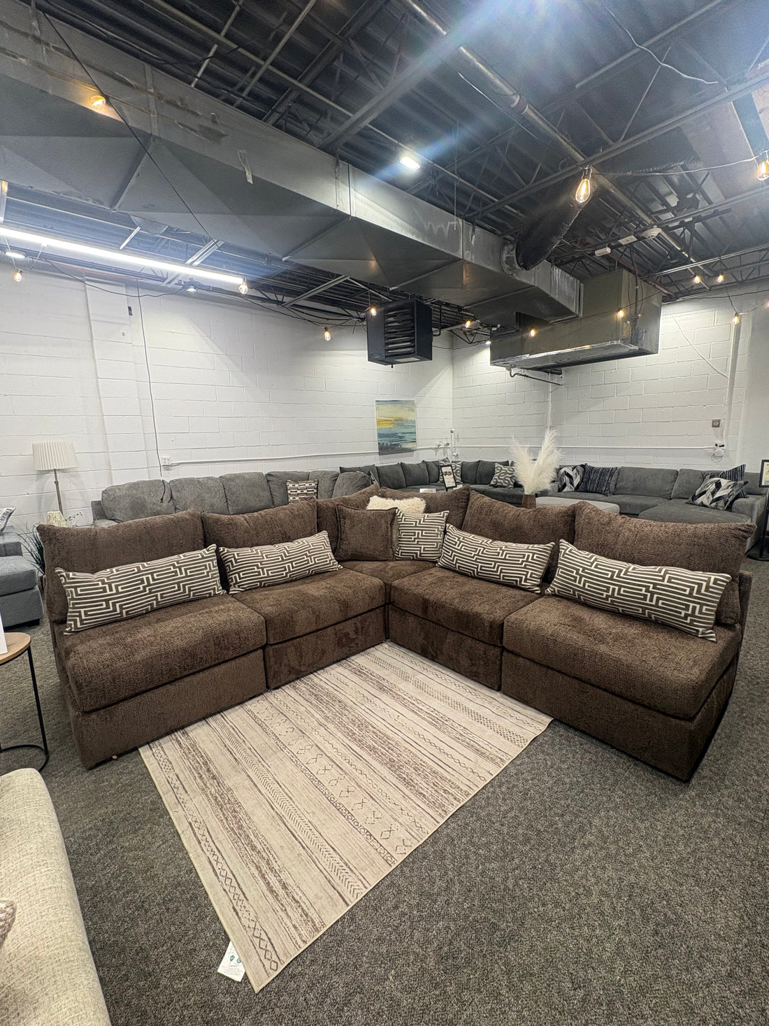 🚨 CLEAROUT SPECIAL (FLOOR MODEL) Bennet Modular Chocolate 5 Piece Sectional Sofa