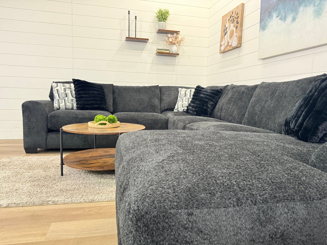 🚨CLEARANCE Monroe U Shaped Charcoal Oversized Chaise Sectional