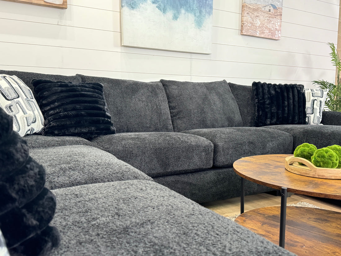 🚨CLEARANCE Monroe U Shaped Charcoal Oversized Chaise Sectional