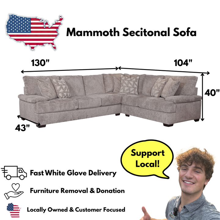 Mammoth Sectional Sofa In Taupe