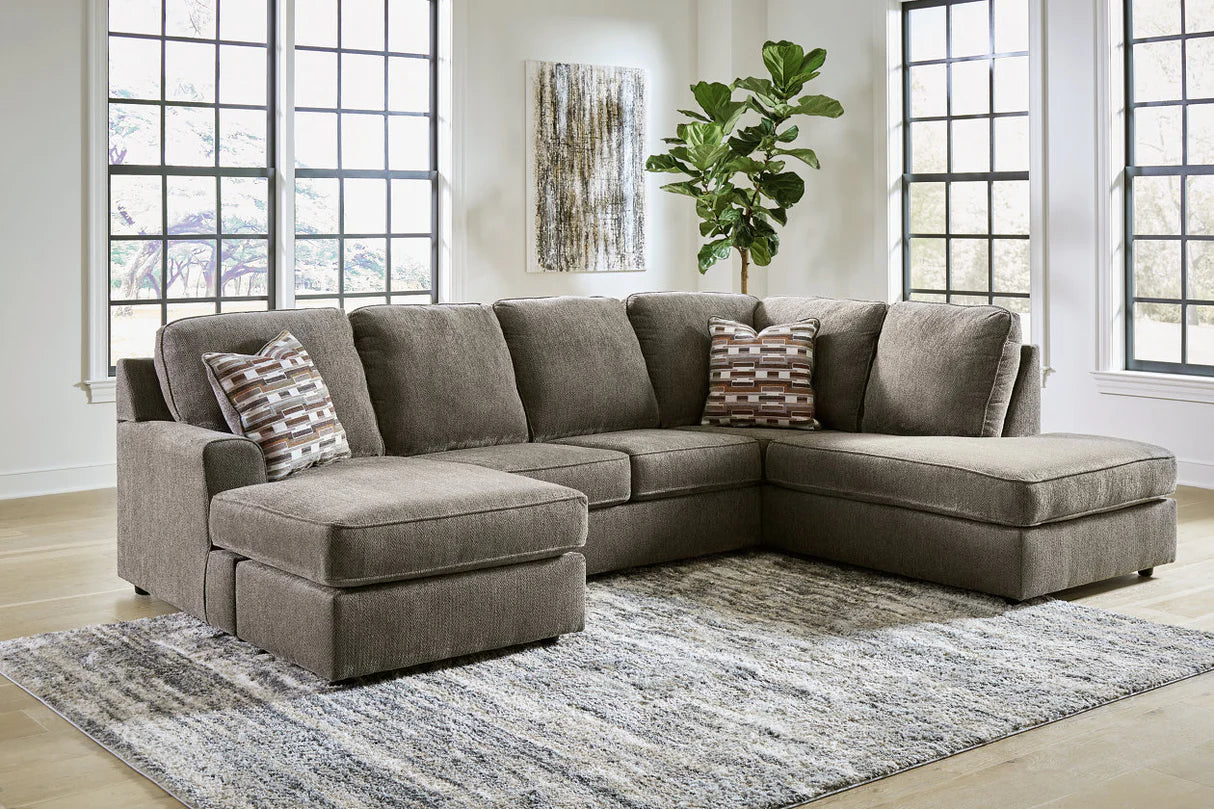 Hudson Double Chaise Sectional Sofa W/Ottoman