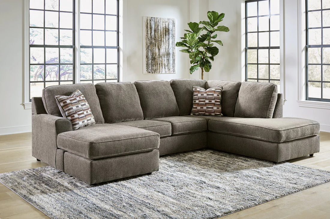 Hudson Double Chaise Sectional Sofa W/Ottoman