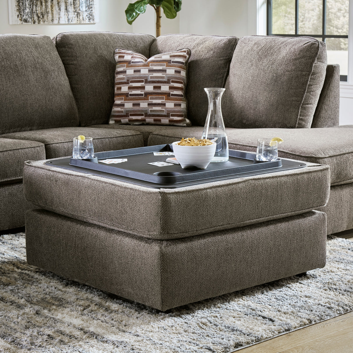 Hudson Double Chaise Sectional Sofa W/Ottoman