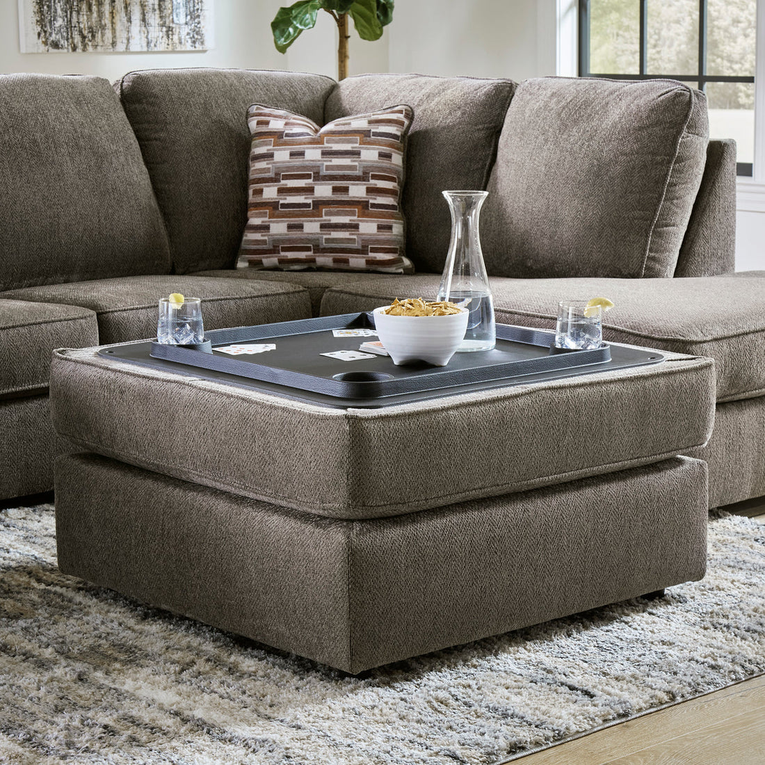 Hudson Double Chaise Sectional Sofa W/Ottoman