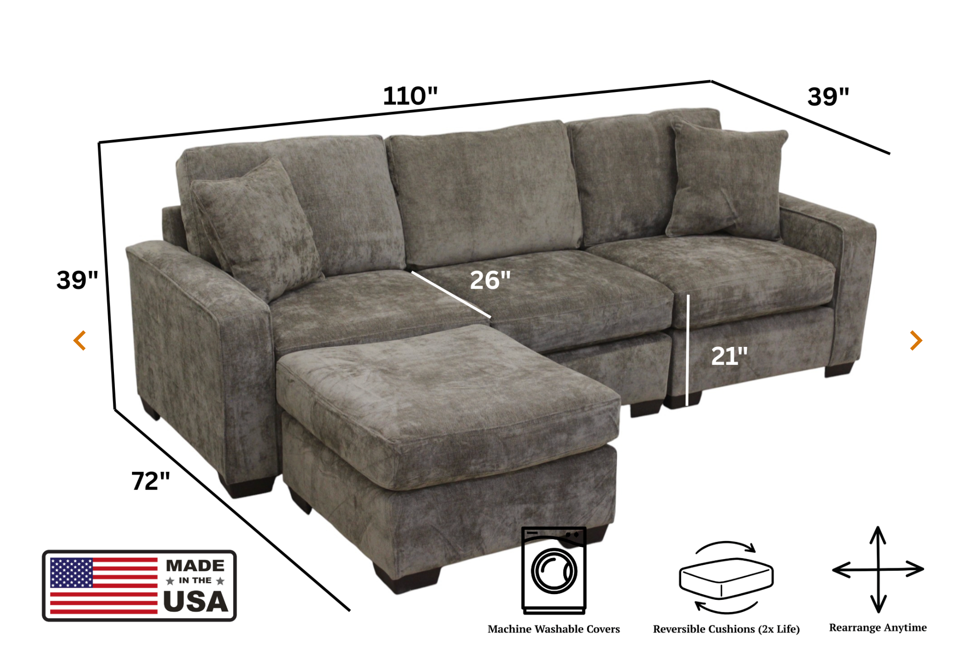 Haven Modular 3 Seat Sofa (Customizable)