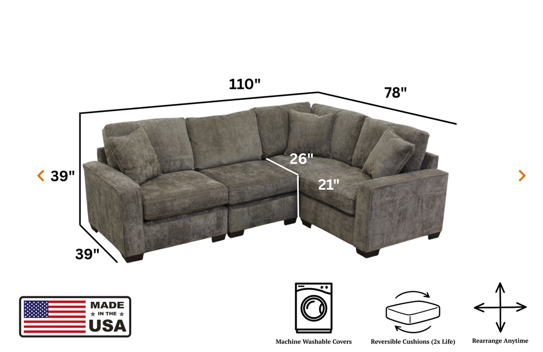 Haven Modular 4 Seat L Shape Sectional (Customizable)