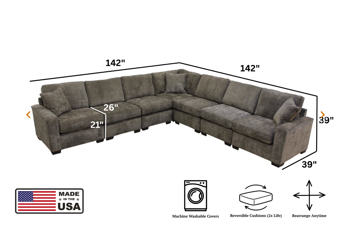 Haven Modular 7 Seat L Shape Sectional (Customizable)