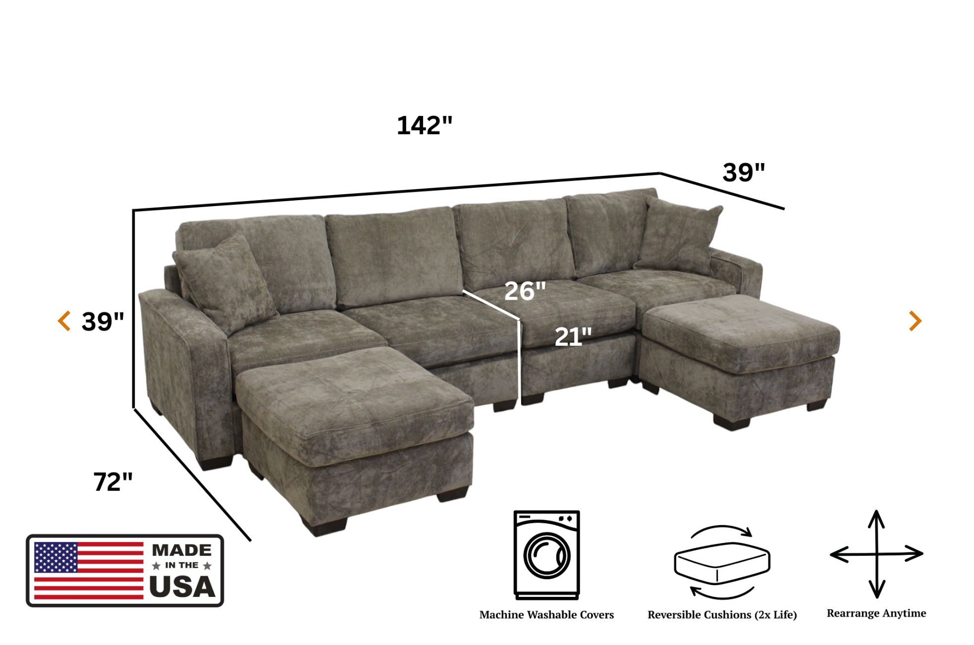 Haven Modular 4 Seat Sofa (Customizable)