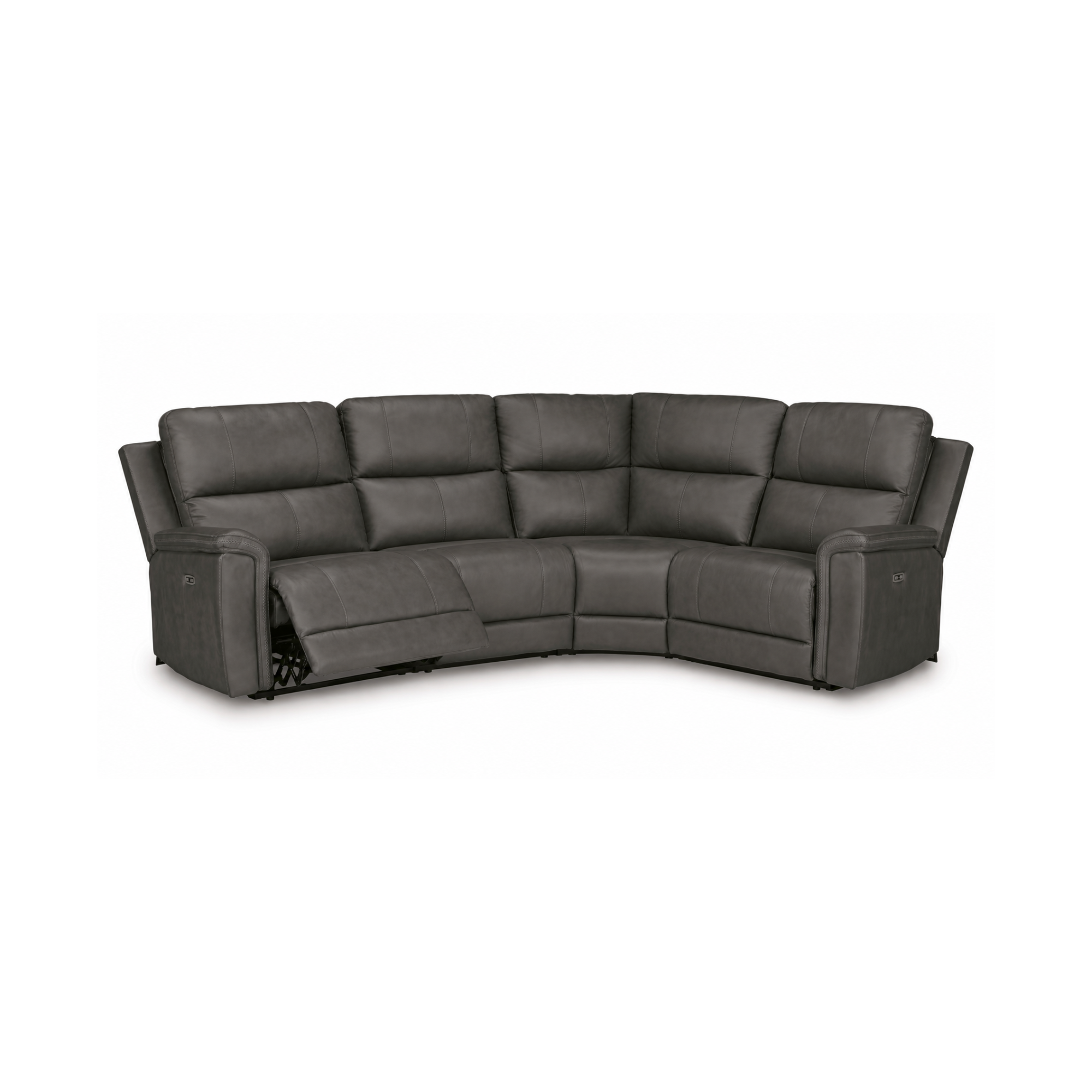 Maverick Modular Leather Reclining Sectional In Anchor (Customizable)