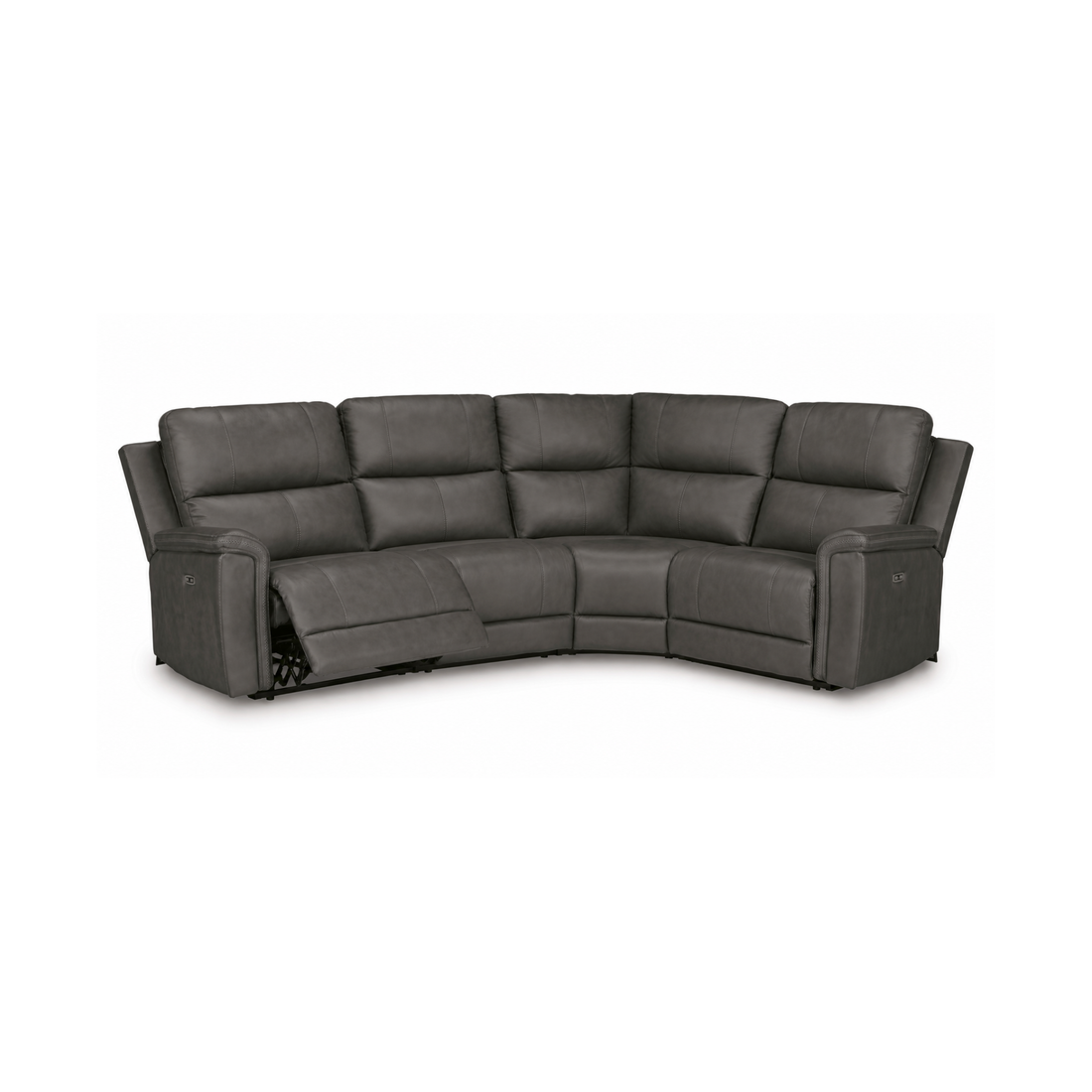 Maverick Modular Leather Reclining Sectional In Anchor (Customizable)